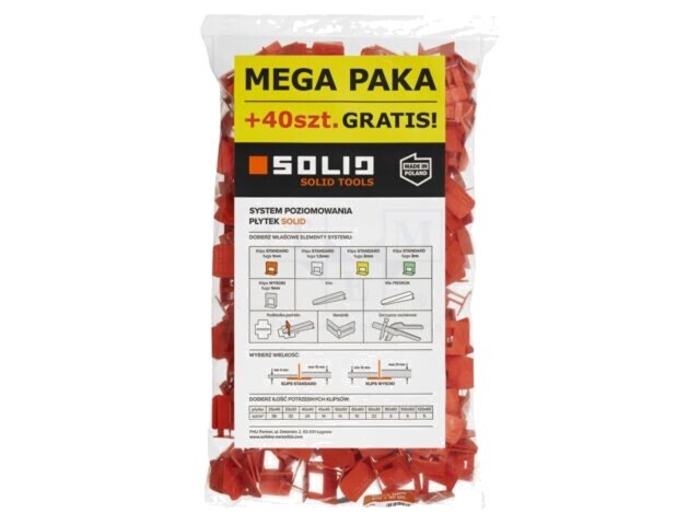 Clip 1mm pentru sistemul de nivelare a plăcilor, 440 bucăți, SOLID TOOLS