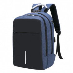 Rucsac pentru barbati, HuaPai GT113, Smart cu USB, multifunctional, laptop, calatorie, sport, anti furt, model albastru foto