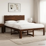 Cumpara ieftin Cadru de pat dublu cu spatar ROSTOCK Maro inchis 160 x 200 cm
