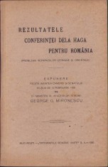 HST 418SP Rezultatele Conferinței de la Haga pentru Rom&acirc;nia 1930 Mironescu