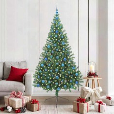 vidaXL Pom de Crăciun artificial pre-iluminat Verde 210 cm PVC 3397031