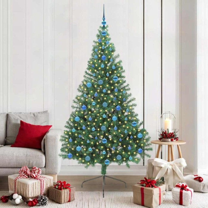 vidaXL Pom de Crăciun artificial pre-iluminat Verde 210 cm PVC 3397031