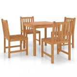 Set de mobilier de gradina cu 5 piese, 80x80 cm, lemn masiv de tec