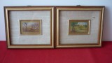 TABLOU MINIATURA PE FOITA DE AUR LOT 2 BUC. (Z2)