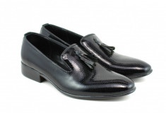 Pantofi barbati eleganti, negri din piele naturala - 036NLAC foto