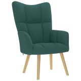 vidaXL Scaun de relaxare, verde &icirc;nchis, material textil