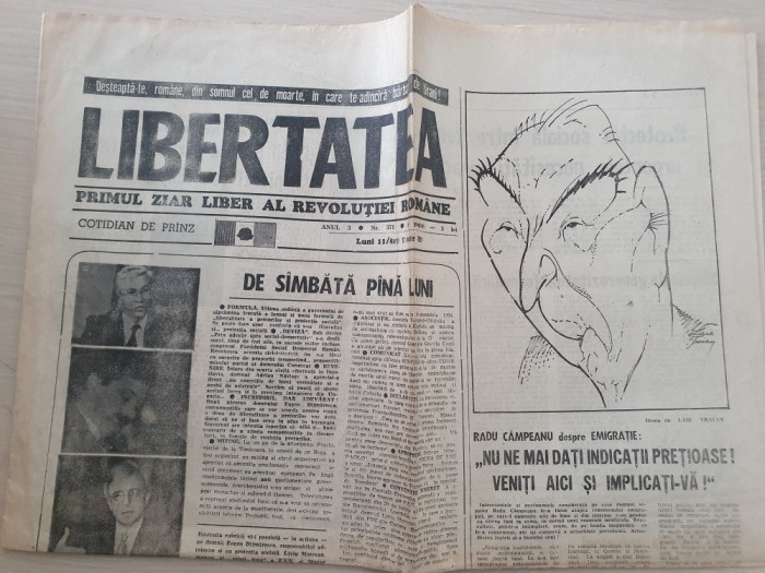 libertatea 12 martie 1991-interviu radu campeanu si nicu ceausescu