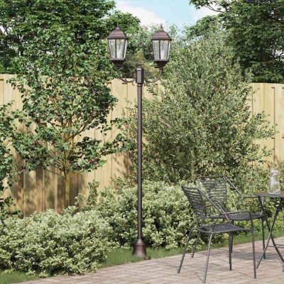 vidaXL St&amp;acirc;lp de lumină pentru grădină Bronz Aluminiu, Sticlă foto