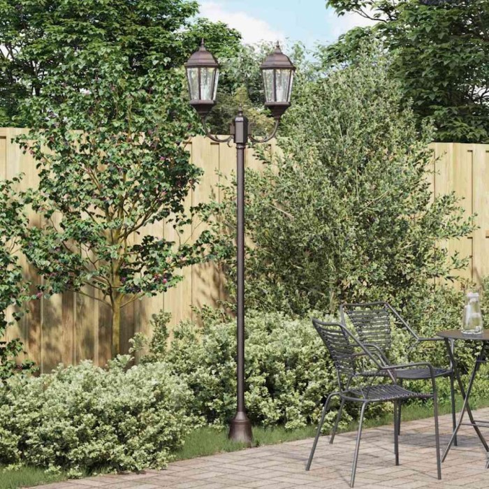 vidaXL St&acirc;lp de lumină pentru grădină Bronz Aluminiu, Sticlă