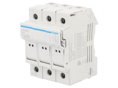 Separator cu Fuzibil 10x38mm pentru Șină DIN 32A 690V Poli 3 foto