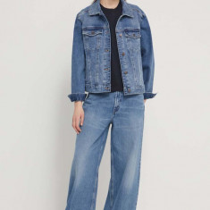 Hollister Co. geaca jeans femei, de tranzitie, oversize