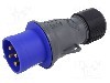 Conector alimentare AC, IEC 60309, IP44, 32A, 250V AC, 4 pini, AMPHENOL - 2CMA101986R1000