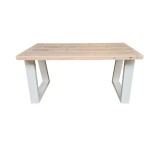 Birou Miramar, lemn masiv/MDF, natur/alb, 75 x 150 x 70 cm