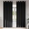 Perdele cu perdele 2 pcs Negru 245 x 140 cm Poliester