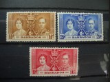 BARBADOS 1937 INCORONAREA SERIE MNH