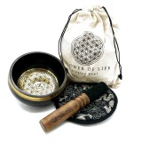 BOL TIBETAN C&Acirc;NTĂTOR PENTRU VINDECAREA CU SUNETE SACRE | FLOAREA VIEȚII | 14 cm