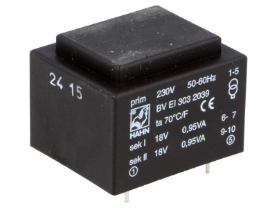 Transformator &amp;icirc;ncapsulat PCB 230VAC 18V foto