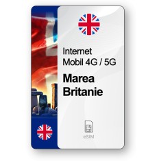 eSIM Internet Marea Britanie, valabil 7 zile, trafic 1 GB, Standard