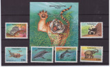 170-TANZANIA-Animale din Africa-Bloc si Serie de 6 timbre nestampilate MNH