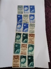 Timbre seria lansarea satelitilor artificiali ai pamantului urss 1957 foto