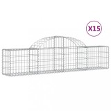 Cumpara ieftin Cosuri gabion arcuite 15 buc, 200x30x40/60 cm, fier galvanizat