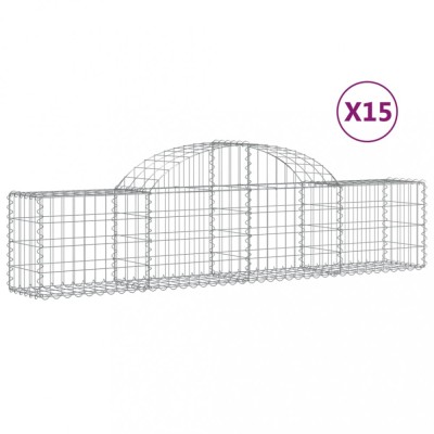 Cosuri gabion arcuite 15 buc, 200x30x40/60 cm, fier galvanizat foto