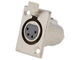 Conector XLR mamă 4 pini, montare pe panou, standard NINIGI