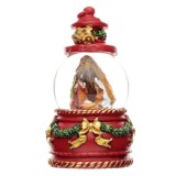 Glob Lichid Crăciun, Model Felinar Nașterea Lui Isus, Culoare Roșu, Material Sticlă, Diametru 4.5 Cm, &Icirc;nălțime 9 Cm, Oem