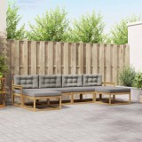 vidaXL Set de canapele de exterior cu pernă 6 pcs Alb și gri deschis 3386820