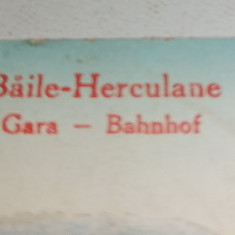 CARTE POSTALA - BAILE HERCULANE - GARA - STAMPILA BAILE HERCULANE - ANII 1900