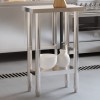 Masa Lucru Bucatarie Inox 55x55x85cm HORECA Profesionala Restaurant Bar, Raft Depozitare, Picioare Reglabile, Argintie