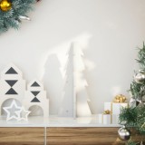 vidaXL Brad de Crăciun decorativ, alb, 49 cm, lemn de pin masiv