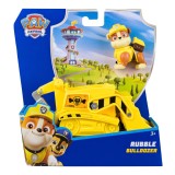 PATRULA CATELUSILOR SET VEHICUL DE BAZA BULDOZER SI FIGURINA RUBBLE