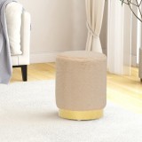 Cumpara ieftin Taburet rotund, crem, pluş 28 x 36 cm