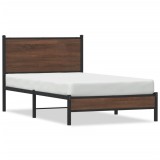 Cumpara ieftin Cadru de pat metalic fara saltea, stejar maro, 107x203 cm