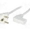 Cablu alimentare AC, 2.5m, 3 fire, culoare alb, CEE 7/7 (E/F) &amp;#351;tecar in unghi, IEC C13 mama 90&deg;, LIAN DUNG -