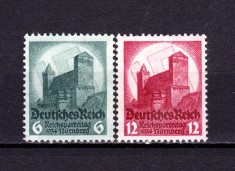 ✅ (S42) Germania Reich 1934 &quot;Ziua Partidului - Nurnberg &quot; serie completa Michel 546/547 cota 85 &euro;, rar MNH , guma ingrosata galbuie - in original