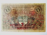 Rara! Iugoslavia 1/2 Dinara cu supratipar 2 Krune 1919 la cel mai mic pret