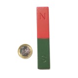 Magnet ferita bara dreptunghiulara 100x20x6 mm, rosu-verde