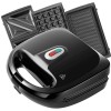 Sandwich Maker 3in1 Rubik 750W, Placi Detașabile Antiaderente Vafe, Grătar, Panini, Termostat, Indicator Luminos, Negru
