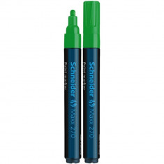 Marker cu Vopsea SCHNEIDER MAXX 270, Scriere 1-3 mm, Culoare Verde, Marker Colorat, Marker pentru Birou
