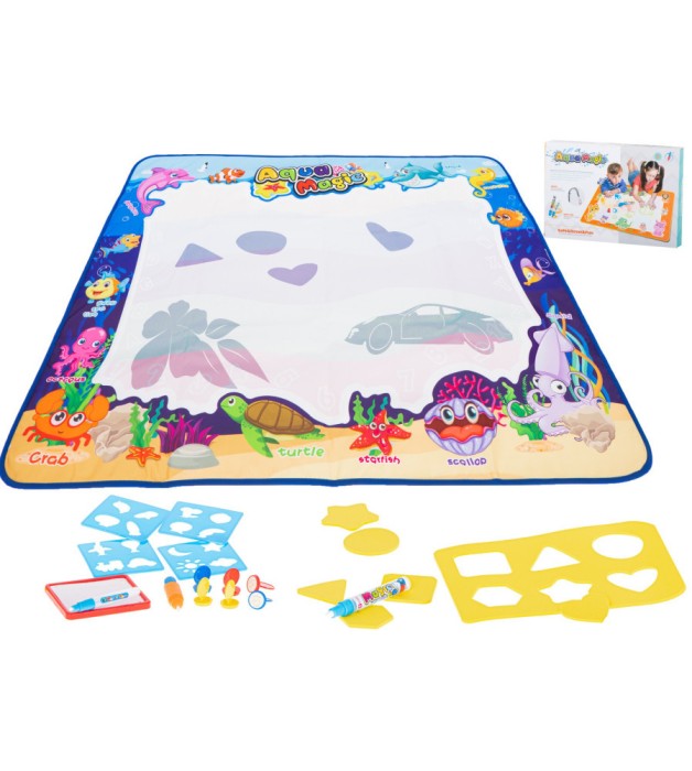 Covorasul Magic Water Animals 100 x 80 cm &ndash; Jucarie educativa de colorat cu apa