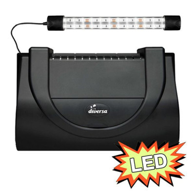 Capac acvariu cu iluminare, 40x25cm LED EXPERT 6W - NEGRU, drept foto