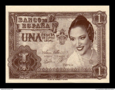 X. RARR : SPANIA , VALENCIA = LOCAL MONEY = 1 PESETA 2019 - UNC / 120 x 90 mm foto