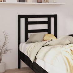 vidaXL Tăblie de pat, negru, 81x4x100 cm, lemn masiv de pin