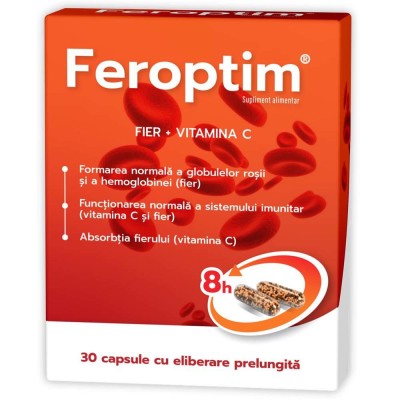 Feroptim Retard 30 capsule cu eliberare prelungita Zdrovit foto