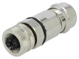 Mufă M12 8-PIN Mamă IP67 48V pentru Lipire pe Cablu