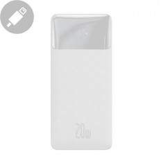 Baseus Bipow powerbank cu încărcare rapidă 30000mAh 20W alb (ediție de peste mări) + cablu USB-A - Micro USB 0,25m alb (PPBD050401)