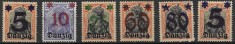 Serie 6 Timbre Danzig 1920 Germania Germania cu Supratipărire Danzig și Reevaluări Neștampilat - A007