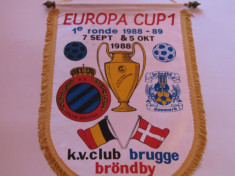 Fanion fotbal Club Brugge - Br?ndby IF, Europa Cup,1988 foto